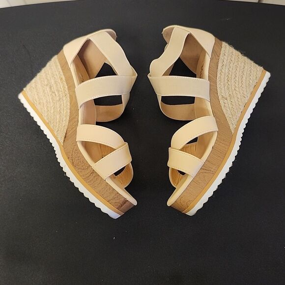 MUDD HIGH HEEL PLATFORM ESPADRILLES WEDGE OPEN TOE SANDAL - Picture 11 of 15